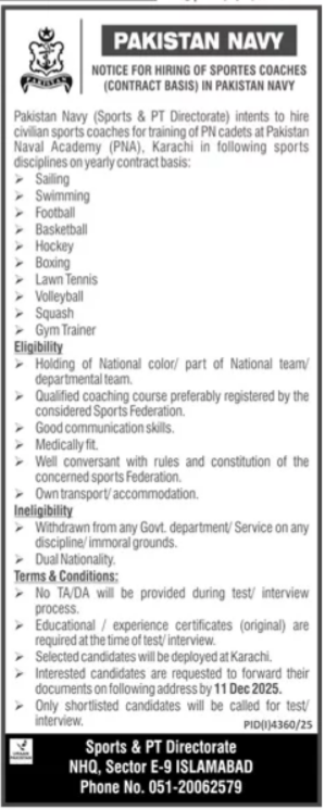 Navy Karachi Jobs