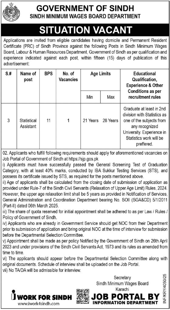 Wages Board Jobs in karachi