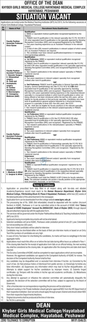 Hayatabad Medical Complex Jobs 