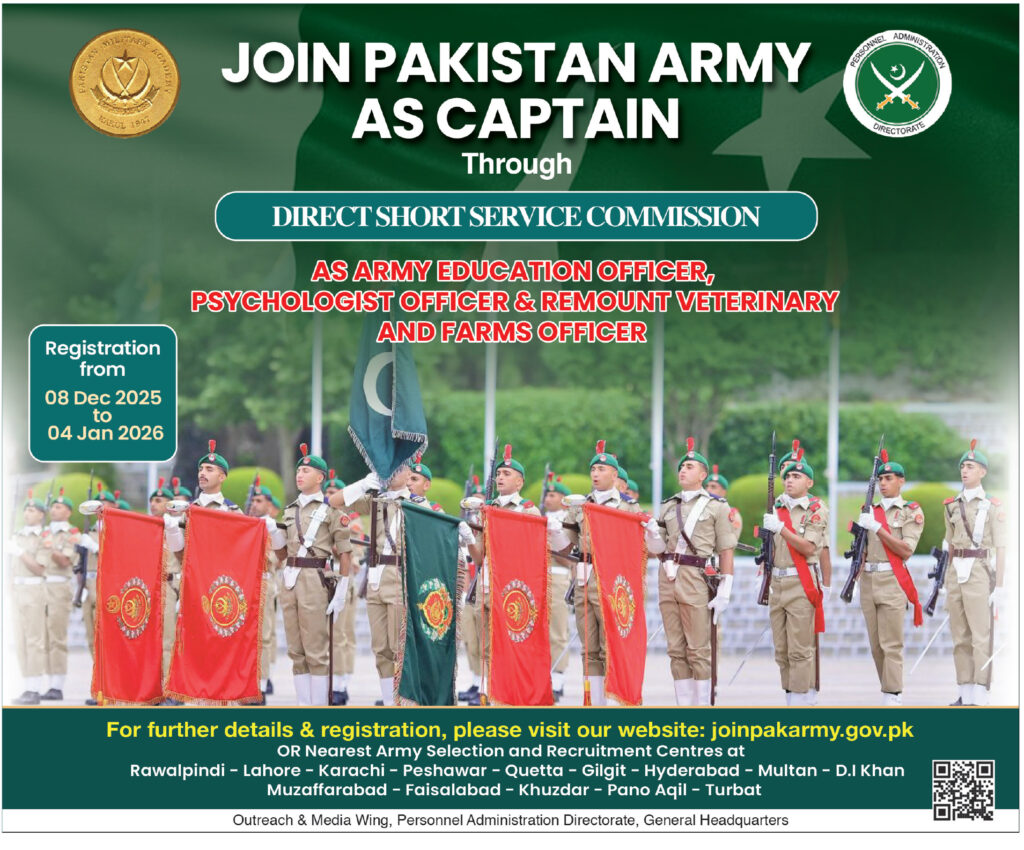 Pakistan Army Captain Jobs