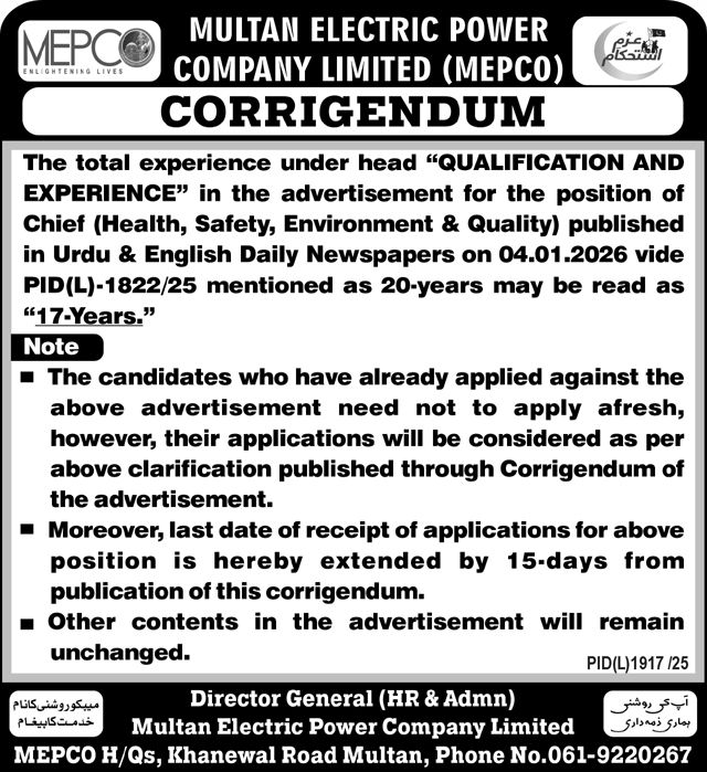 MEPCO Jobs