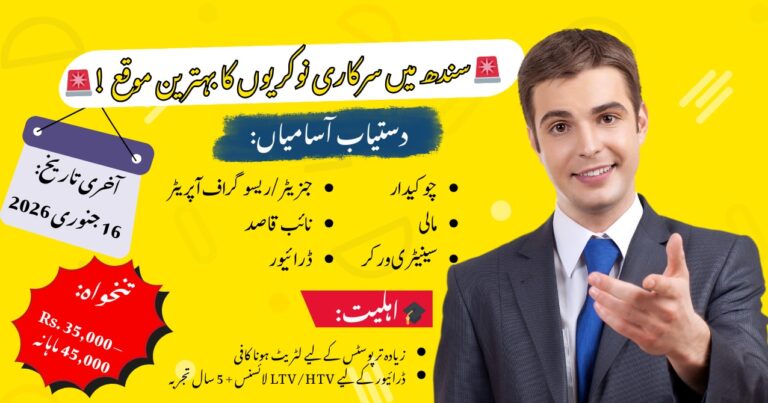 New Jobs Announced by Sindh Public Service Commission
