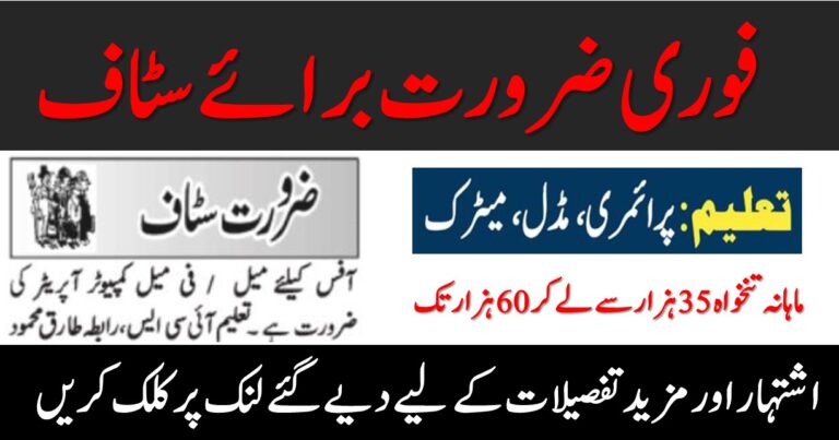 Male & Female Computer Operator Jobs  Lahore