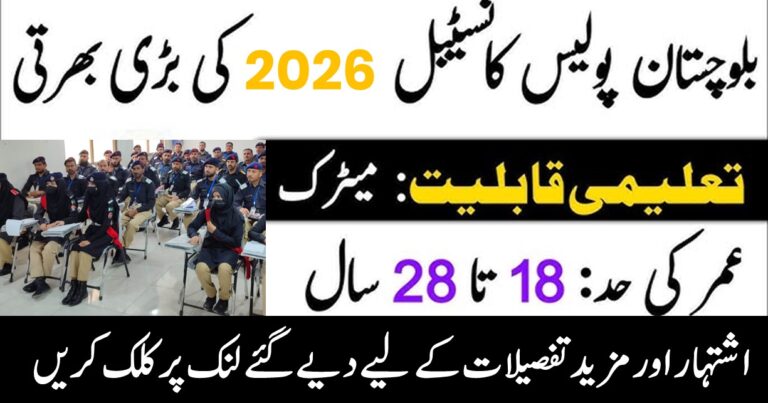 Latest Jobs in Balochistan Police