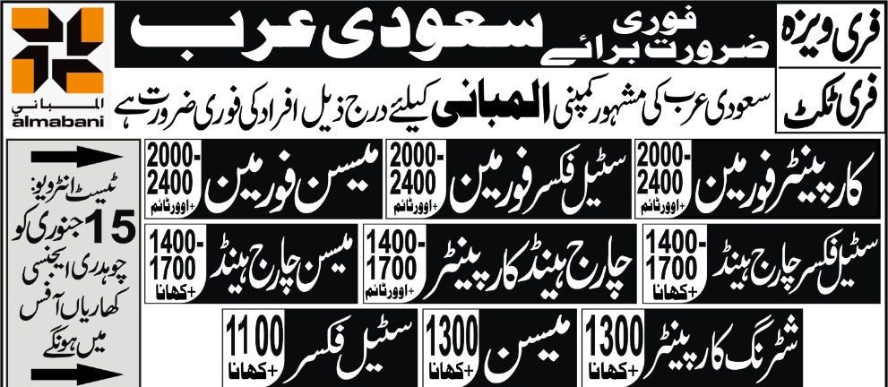 Recruitment for Almabani Company