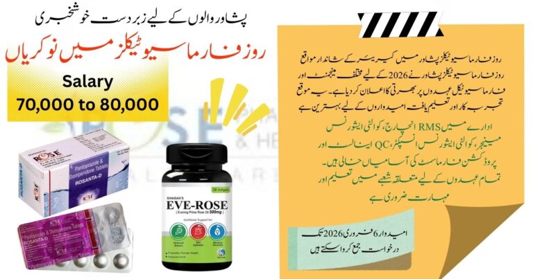 Rose Pharmaceuticals Peshawar Jobs 2026 – Apply Now