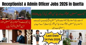 Receptionist & Admin Officer Jobs 2026 in Quetta