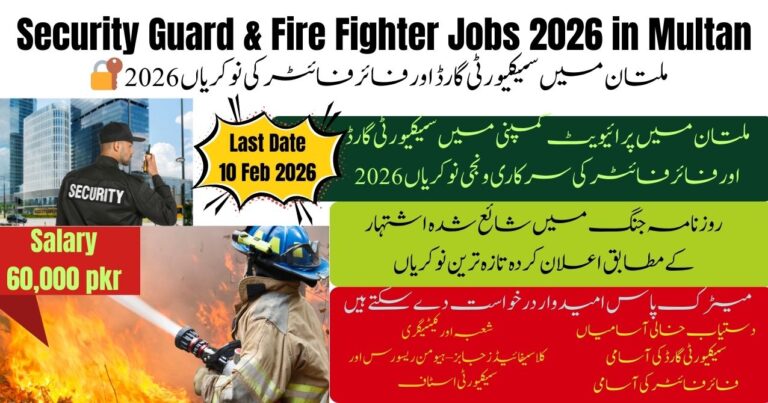 Security Guard & Fire Fighter Jobs 2026 in Multan